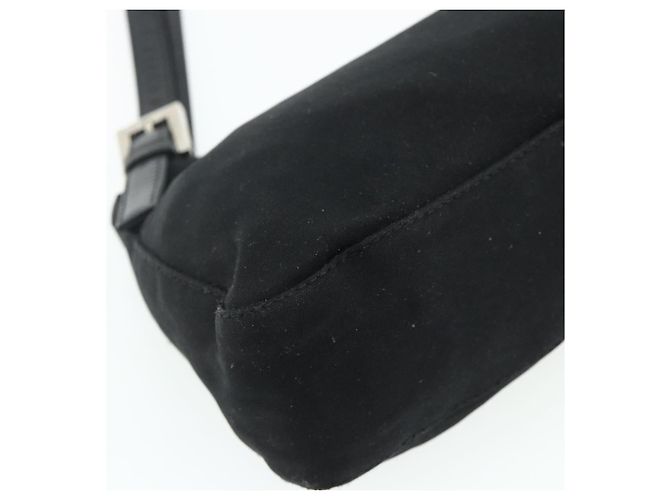 FENDI Mamma Baguette Shoulder Bag Nylon Black Silver - vista 16