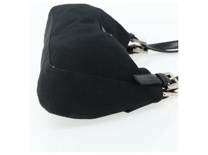 FENDI Mamma Baguette Shoulder Bag Nylon Black Silver - vista 4