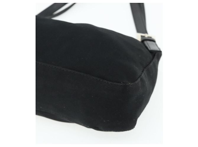 FENDI Mamma Baguette Shoulder Bag Nylon Black Silver - vista 9