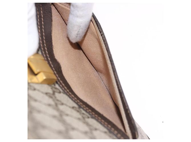 GUCCI GG Supreme Web Sherry Line Shoulder Bag PVC Beige Gold - vista 21