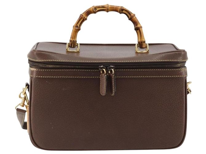 GUCCI Bamboo Hand Bag Leather 2way Brown Gold 013 2122 2491 - vista 13