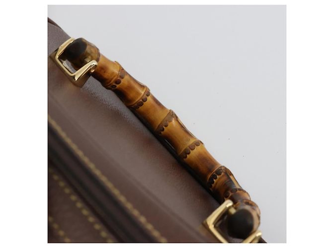 GUCCI Bamboo Hand Bag Leather 2way Brown Gold 013 2122 2491 - vista 14
