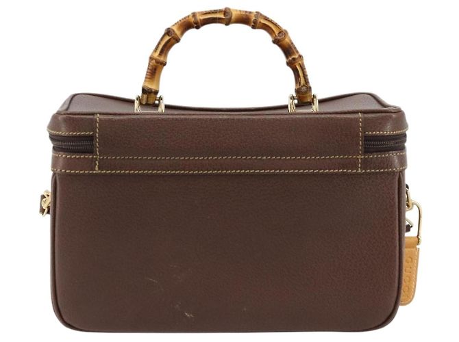 GUCCI Bamboo Hand Bag Leather 2way Brown Gold 013 2122 2491 - vista 2