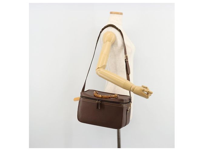 GUCCI Bamboo Hand Bag Leather 2way Brown Gold 013 2122 2491 - vista 27