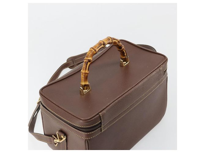 GUCCI Bamboo Hand Bag Leather 2way Brown Gold 013 2122 2491 - vista 6