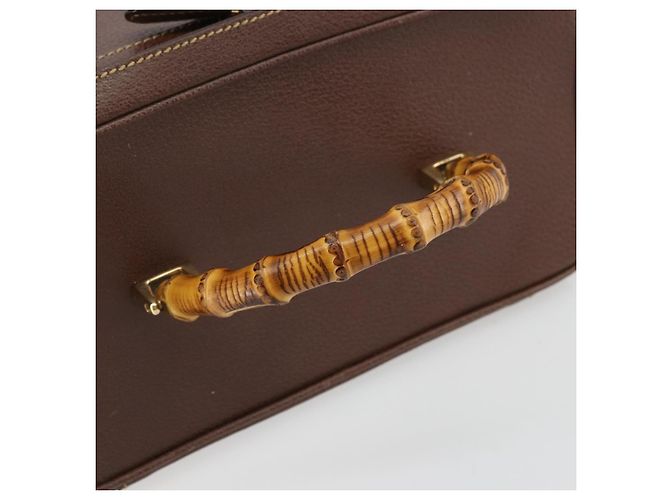 GUCCI Bamboo Hand Bag Leather 2way Brown Gold 013 2122 2491 - vista 7