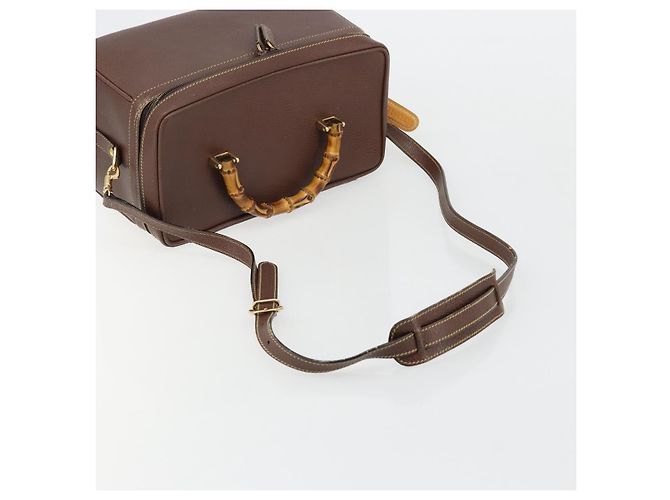 GUCCI Bamboo Hand Bag Leather 2way Brown Gold 013 2122 2491 - vista 8