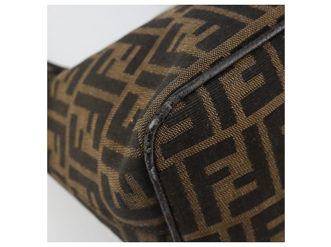 FENDI Zucca Canvas Hand Bag Brown Black Silver - vista 11