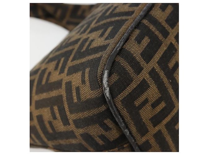 FENDI Zucca Canvas Hand Bag Brown Black Silver - vista 13