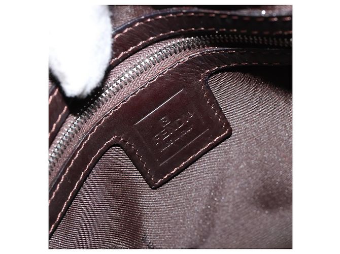 FENDI Zucca Canvas Hand Bag Brown Black Silver - vista 17