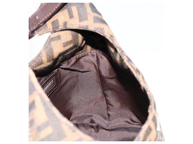 FENDI Zucca Canvas Hand Bag Brown Black Silver - vista 19