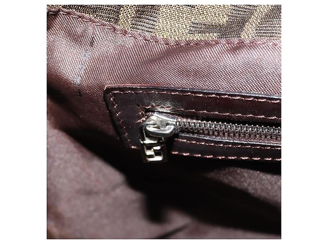 FENDI Zucca Canvas Hand Bag Brown Black Silver - vista 21