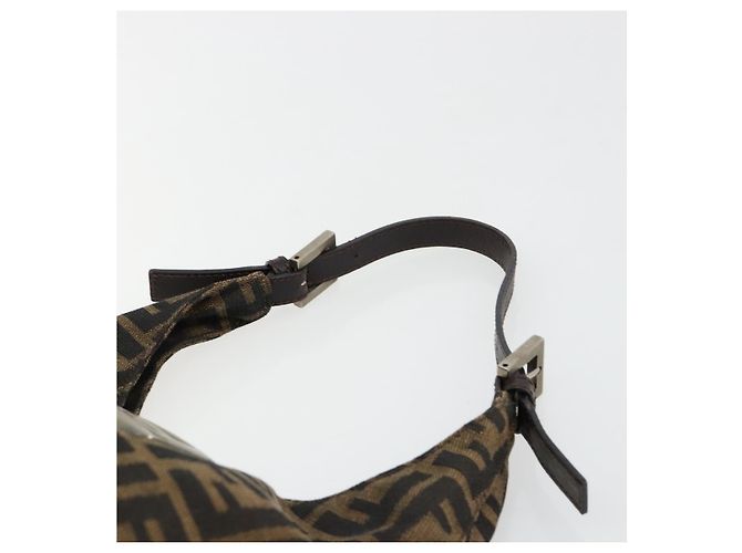 FENDI Zucca Canvas Hand Bag Brown Black Silver - vista 8