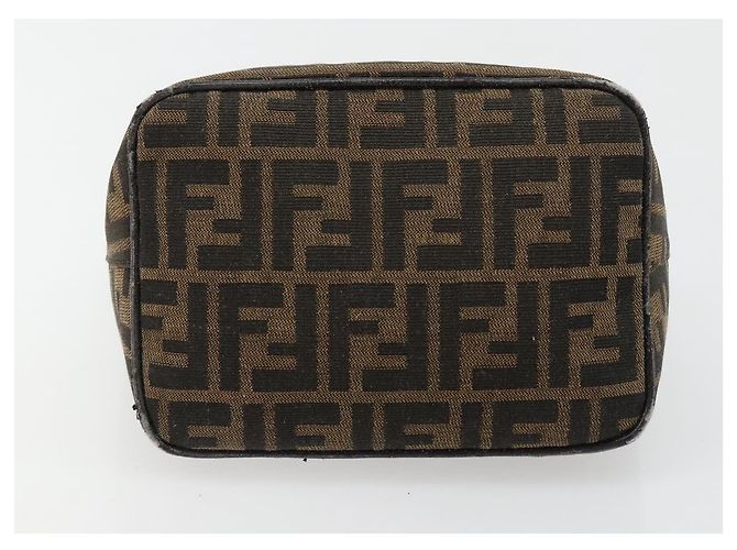 FENDI Zucca Canvas Hand Bag Brown Black Silver - vista 9