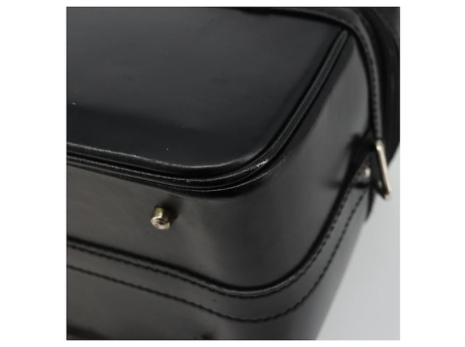 GUCCI Bamboo Vanity Hand Bag Leather Black Silver - vista 17