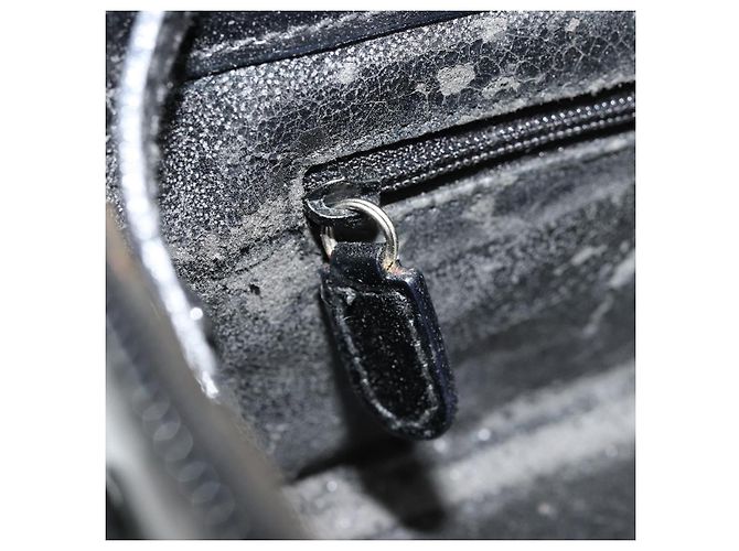 GUCCI Bamboo Vanity Hand Bag Leather Black Silver - vista 23