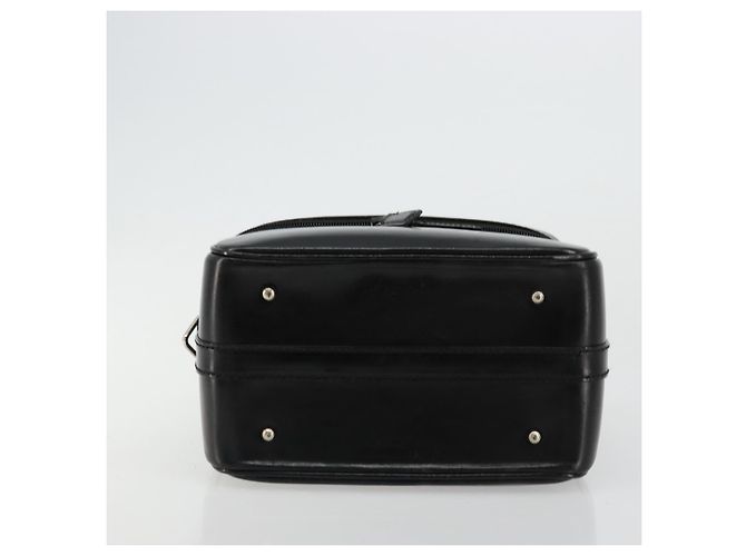 GUCCI Bamboo Vanity Hand Bag Leather Black Silver - vista 5