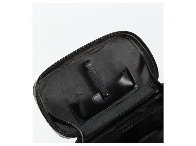 GUCCI Bamboo Vanity Hand Bag Leather Black Silver - vista 9