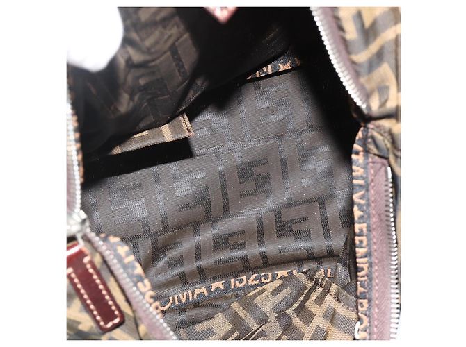 FENDI Zucca Canvas Hand Bag Black Brown - vista 17
