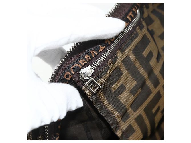 FENDI Zucca Canvas Hand Bag Black Brown - vista 20