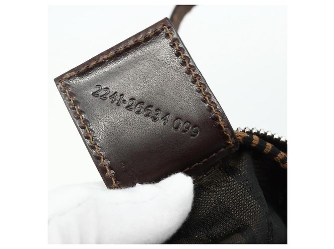 FENDI Zucca Canvas Hand Bag Black Brown - vista 22