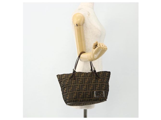 FENDI Zucca Canvas Hand Bag Black Brown - vista 23