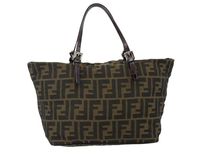 FENDI Zucca Canvas Hand Bag Black Brown - vista 3