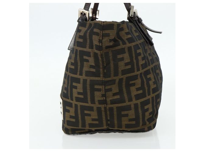 FENDI Zucca Canvas Hand Bag Black Brown - vista 5