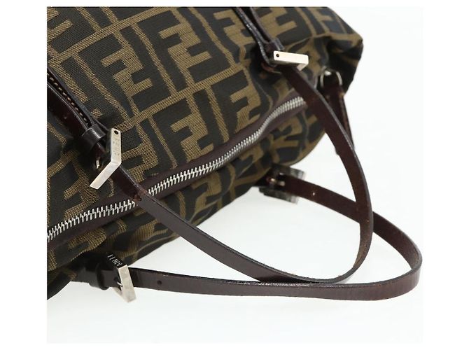 FENDI Zucca Canvas Hand Bag Black Brown - vista 7