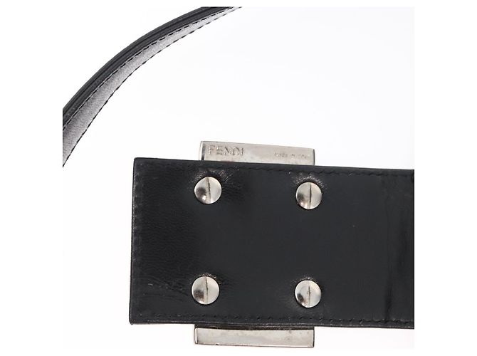 FENDI Mamma Baguette Shoulder Bag Nylon Black Silver - vista 10