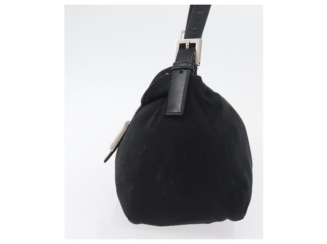 FENDI Mamma Baguette Shoulder Bag Nylon Black Silver - vista 3