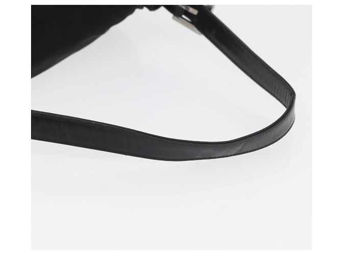FENDI Mamma Baguette Shoulder Bag Nylon Black Silver - vista 7