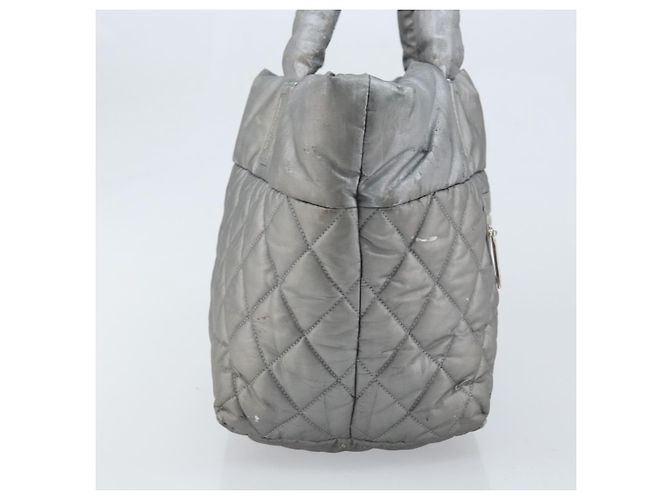 CHANEL Cococoon Hand Bag Nylon Silver CC - vista 4