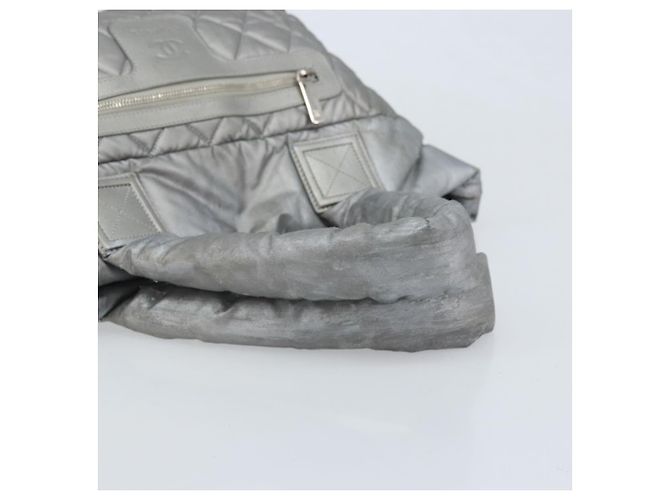 CHANEL Cococoon Hand Bag Nylon Silver CC - vista 7