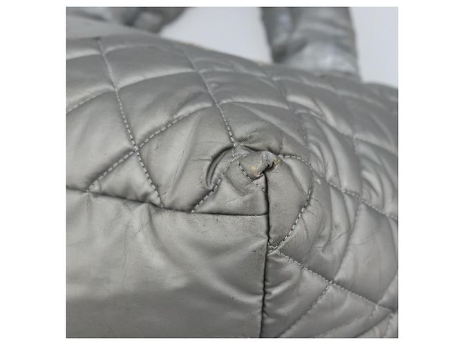 CHANEL Cococoon Hand Bag Nylon Silver CC - vista 9