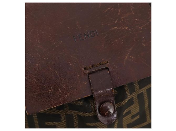 FENDI Zucca Canvas Backpack Brown Black - vista 19