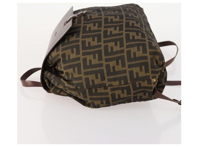 FENDI Zucca Canvas Backpack Brown Black - vista 4