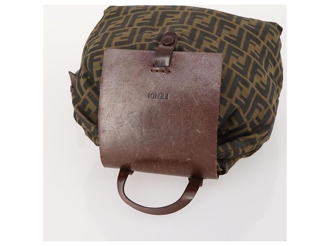 FENDI Zucca Canvas Backpack Brown Black - vista 6