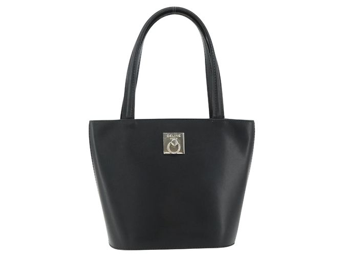 Céline Borsa a mano CELINE in pelle nera e argento, autentica 178117A - vista 13