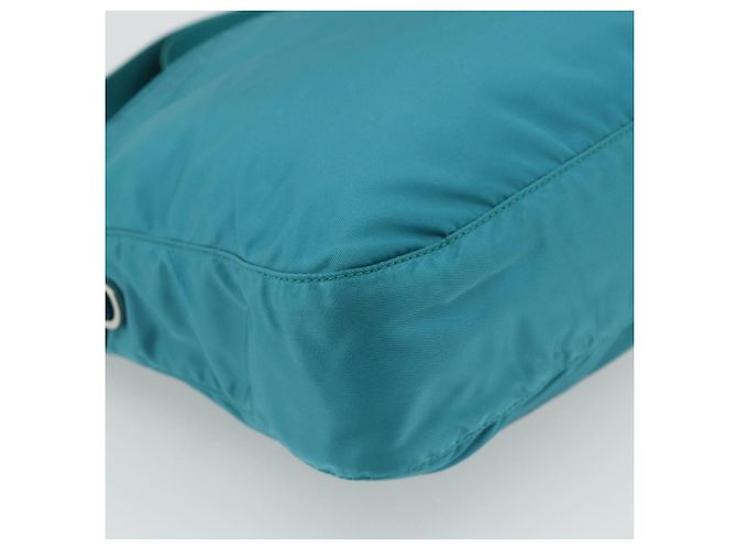Borsa a tracolla PRADA in nylon turchese, blu e argento, autentica 177218A - vista 14