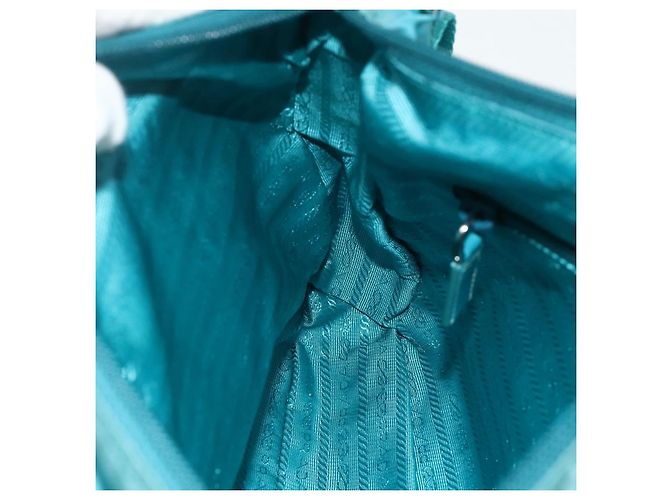 Borsa a tracolla PRADA in nylon turchese, blu e argento, autentica 177218A - vista 21