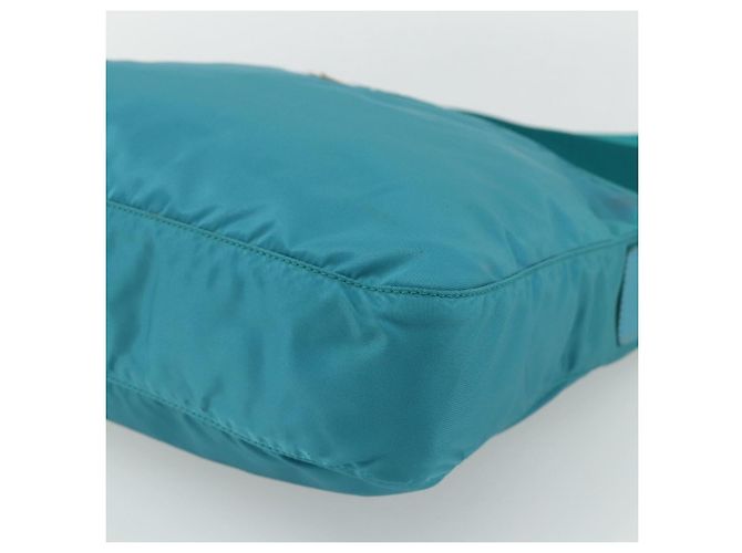 Borsa a tracolla PRADA in nylon turchese, blu e argento, autentica 177218A - vista 9