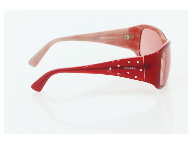 CHANEL Sunglasses plastic Red CC - vista 4