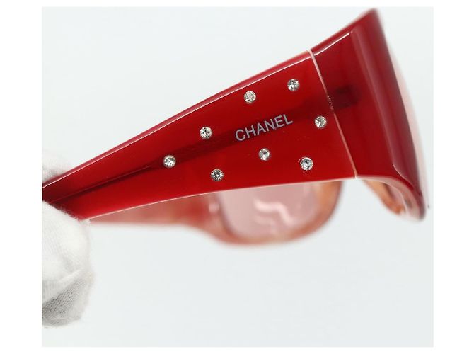 CHANEL Sunglasses plastic Red CC - vista 5
