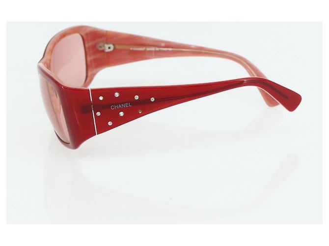 CHANEL Sunglasses plastic Red CC - vista 6