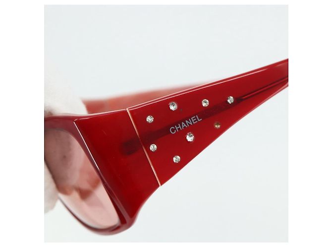 CHANEL Sunglasses plastic Red CC - vista 7