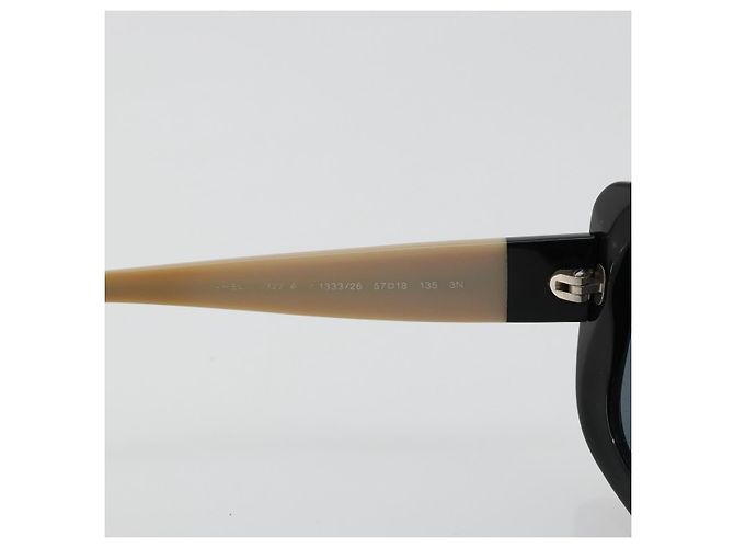 CHANEL COCO Mark Sunglasses plastic Beige Black CC - vista 11