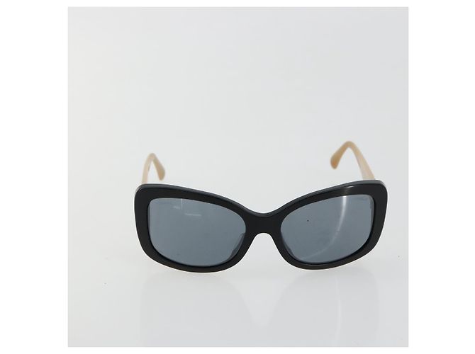 CHANEL COCO Mark Sunglasses plastic Beige Black CC - vista 2