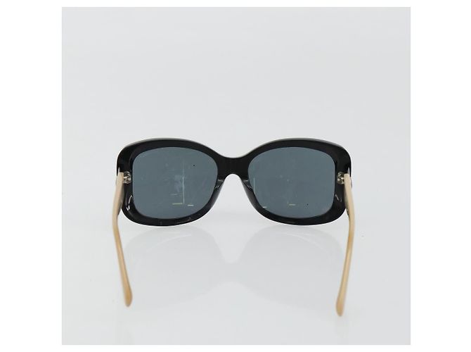 CHANEL COCO Mark Sunglasses plastic Beige Black CC - vista 3