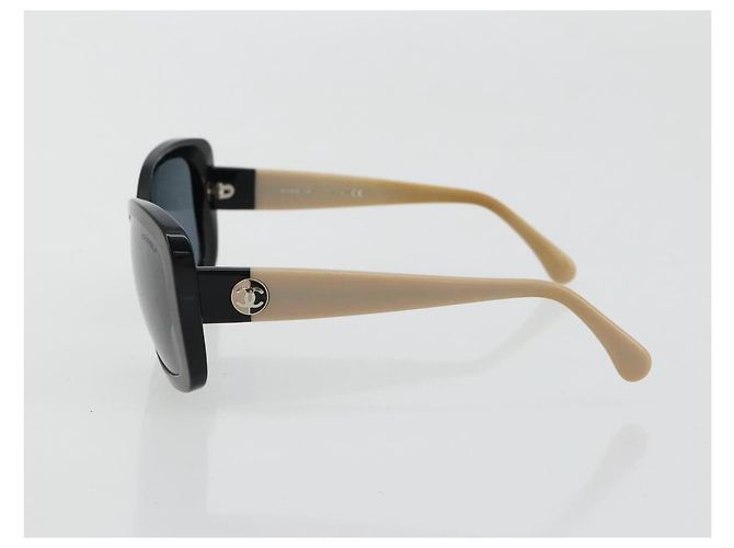 CHANEL COCO Mark Sunglasses plastic Beige Black CC - vista 4